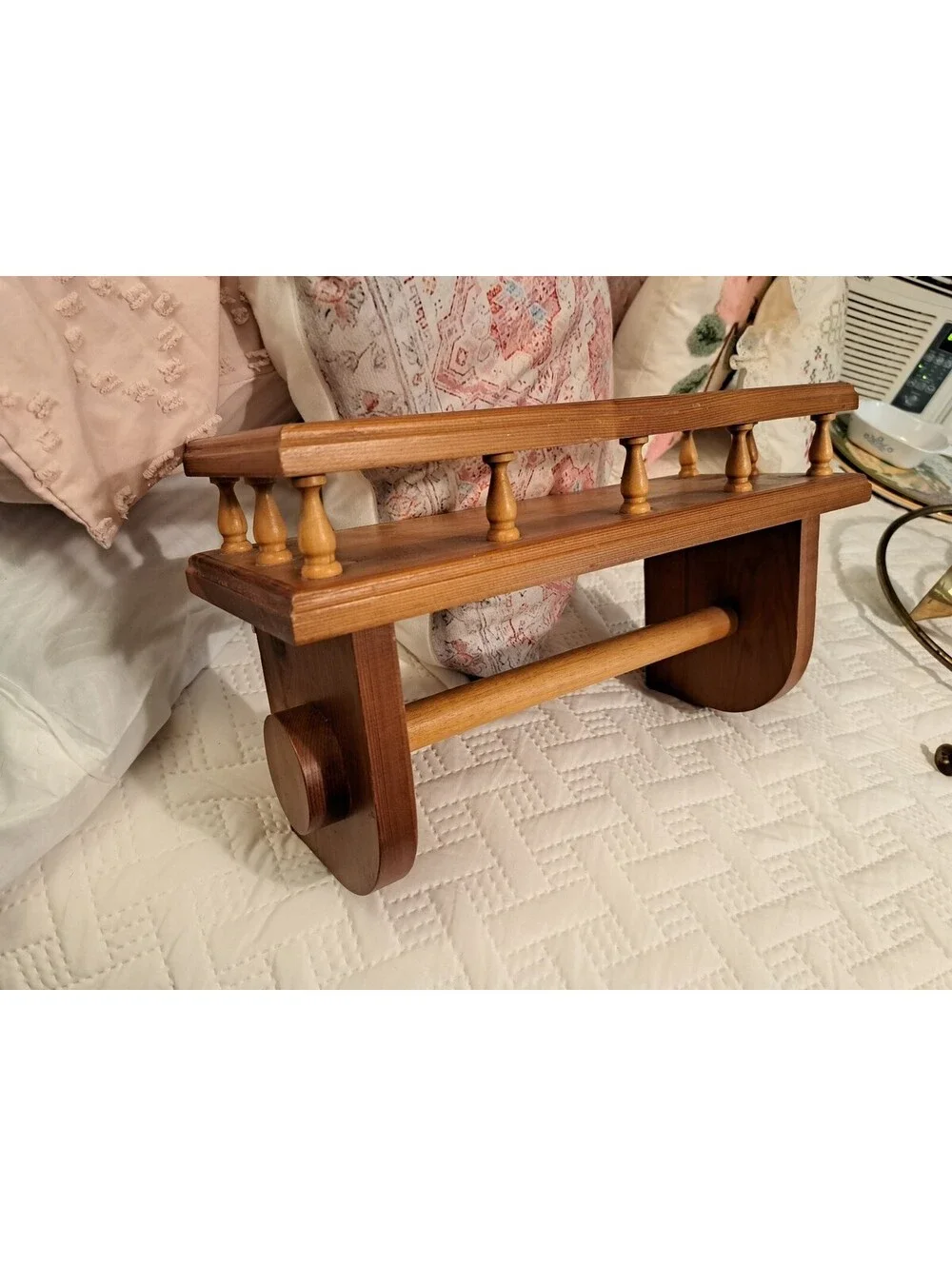 Vintage Wood Rustic Country Paper Towel Holder/Spindle Gallery Wall Shelf